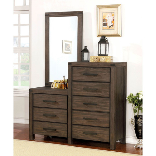 Rexburg - 8 Drawer Dresser Mirror - Wire - Brushed Rustic Brown (CM7382CM)