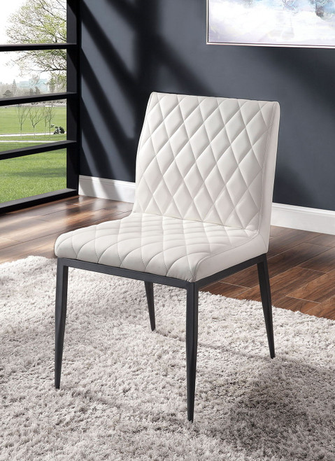 Alisha - Side Chair (Set of 2) - Black / Ivory (FOA3799SC-2PK)