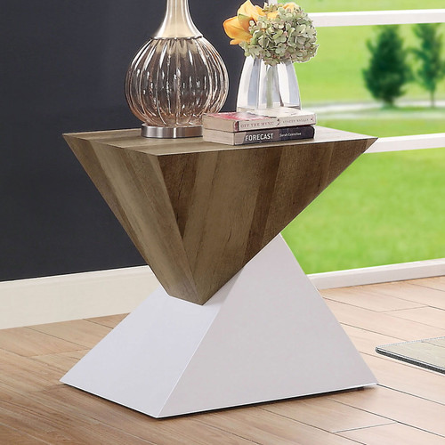 Bima - End Table - White / Natural Tone (FOA4746E)
