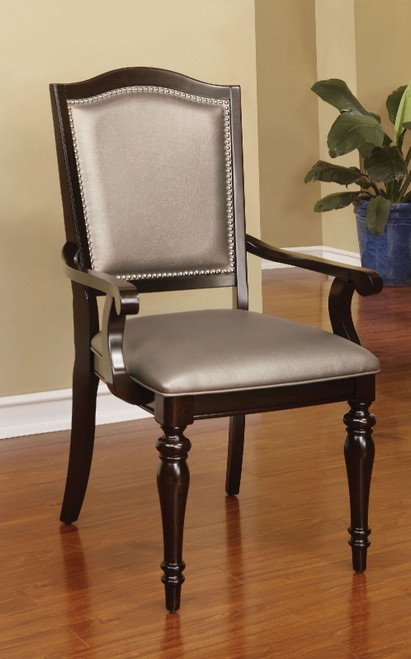 Harrington - Arm Chair (Set of 2) - Dark Walnut / Pewter (CM3970GL-AC-2PK)