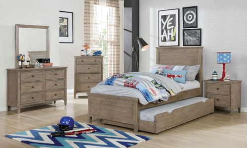 Vevey - Twin Bed - Wire - Brushed Warm Gray (FOA7175T-BED)