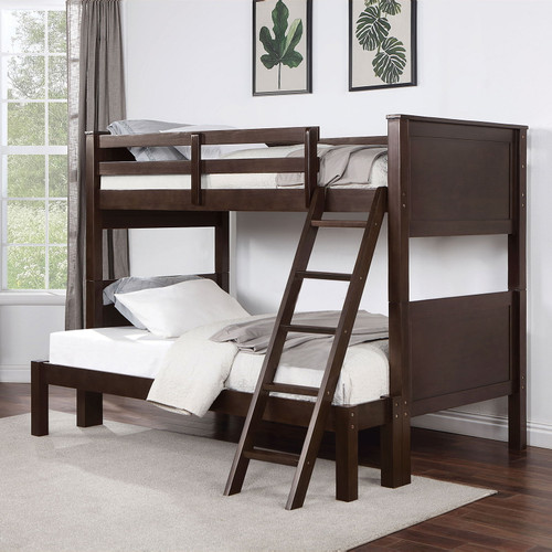 Stamos - Twin / Full Bunk Bed - Walnut (CM-BK658WN-TF-BED)