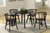 Yate 4 Pc. Dining Set, Black (FM3102BK-RT-5PC)