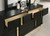 Lillestrom Full Bed, Black/Gold (FM7217BK-F-BED)