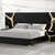 Goldsberg E.King Panel Bed w/ Extended Panel, Black/Gold (FM7425BK-EK-WP-BED)