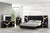 Goldsberg Queen Panel Bed w/ Extended Panel, Black/Gold (FM7425BK-Q-WP-BED)