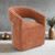 Tresa Dining Arm Chair W/ Casters, Rustic Orange (FM-AC3002OR)