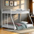 Rothwell Twin/Full Metal Bunk Bed, Matte White (FM-BK1200WH-TF)