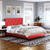 Charlat Platform bed 4 slats (Diamond in PU) DB Red