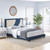 Sail Away Platform Bed 14 Slat Linen DB Blue/White