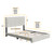 Barcelona Platform Bed 14 Slats Linen DB White