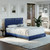 Beaumont Platform Bed 14 Slat (Senata in PU) DB Blue