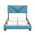 QN CORNERSTONE TEAL FAUX LEATHER UPHOLSTERED BED