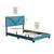 TW CORNERSTONE TEAL FAUX LEATHER UPHOLSTERED BED