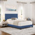 EK LUCENA BLUE LINEN UPHOLSTERED BED