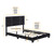 EK REUNION BLACK VELOUR UPHOLSTERED BED