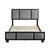 QN BAVARIA SILVER / BLACK VELOUR PLATFORM BED