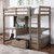 Callistus - Twin Workstation Loft Bed - Warm Gray (CM-BK828GY-BED)
