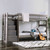 Ampelios - Bunk Bed With 2 Slat Kits - Gray (AM-BK102GY-BED-SLAT)