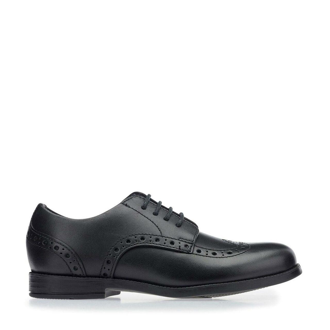 Brogue Pri, Black leather lace-up school shoes - Start-Rite