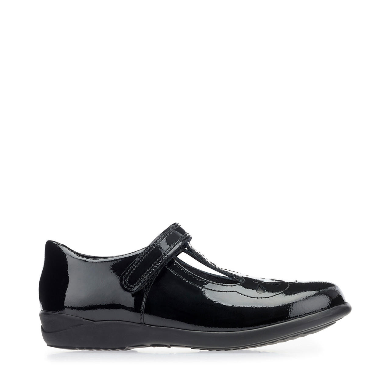 black patent t bar