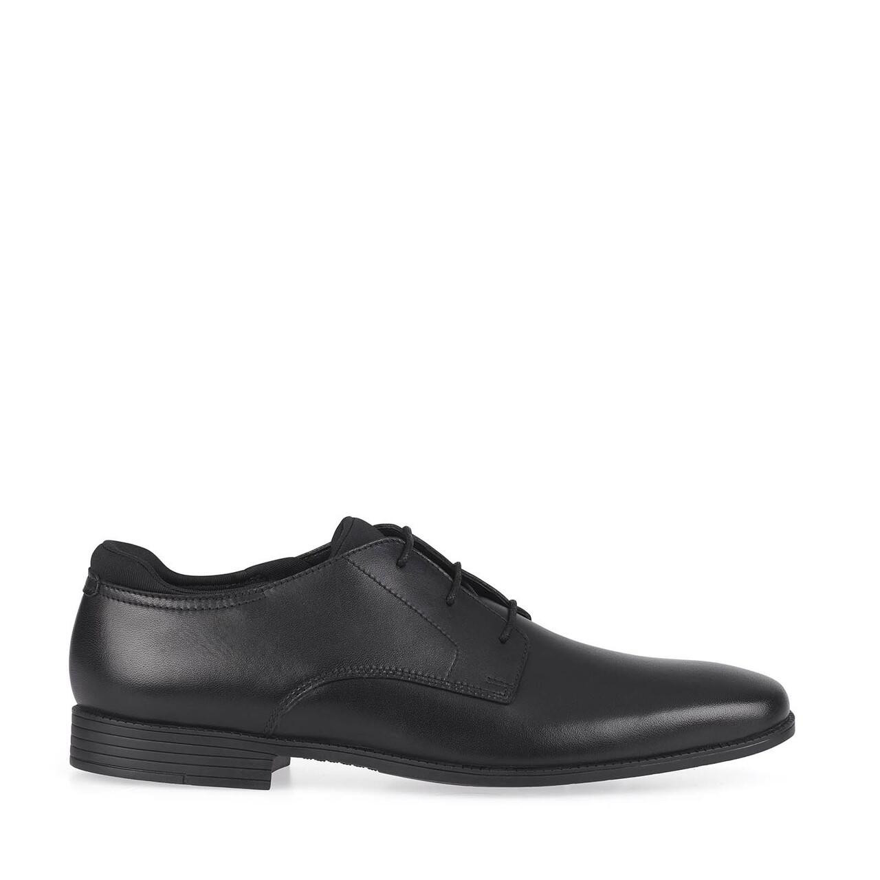Academy, Black leather boys primary lace-up school shoes