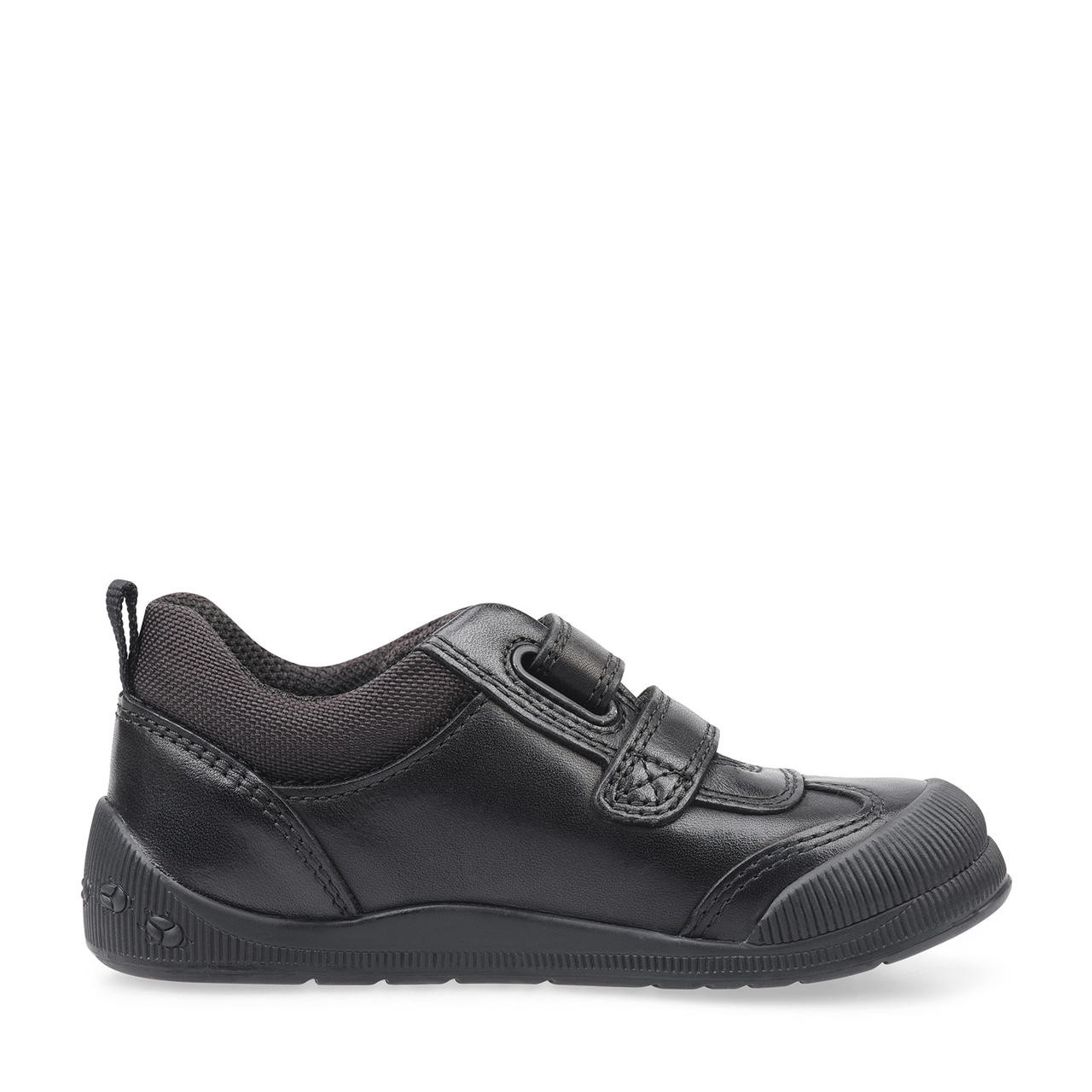 Tickle, Black leather boys riptape first school shoes