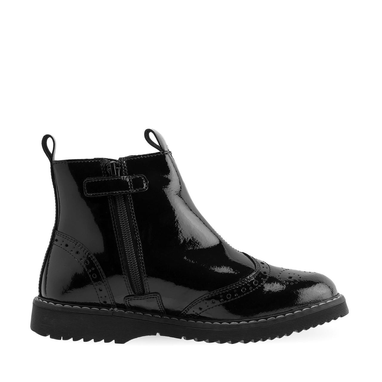 Revolution, Black patent girls zip-up chelsea boots