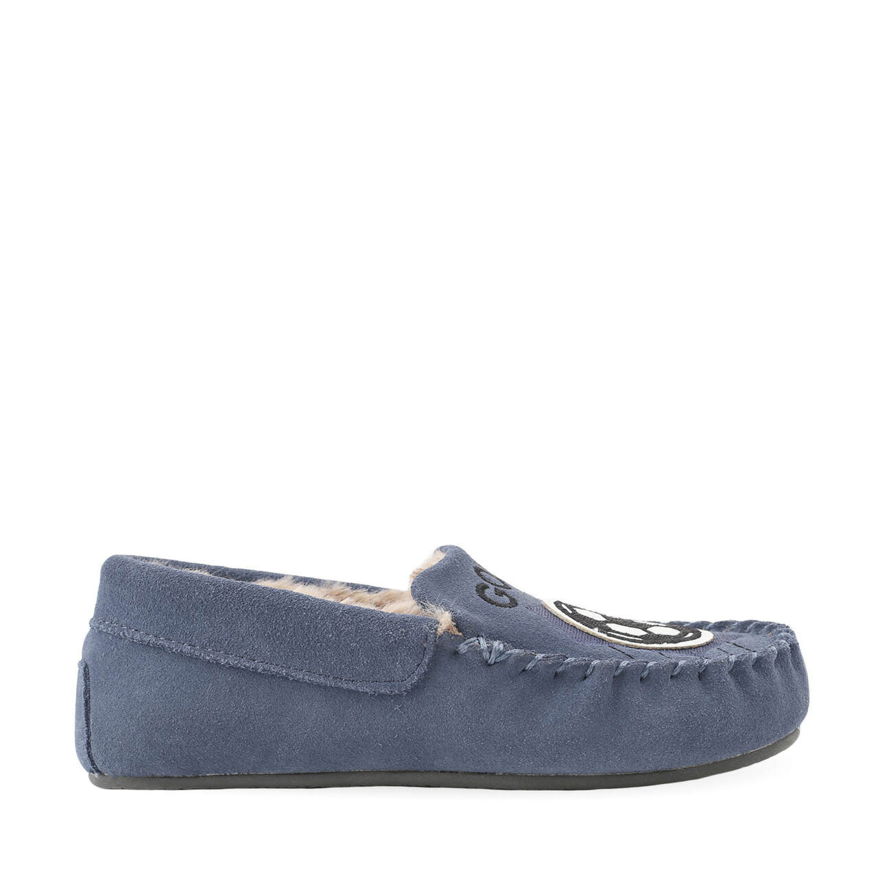 Snuggle, Blue suede football slip-on slippers