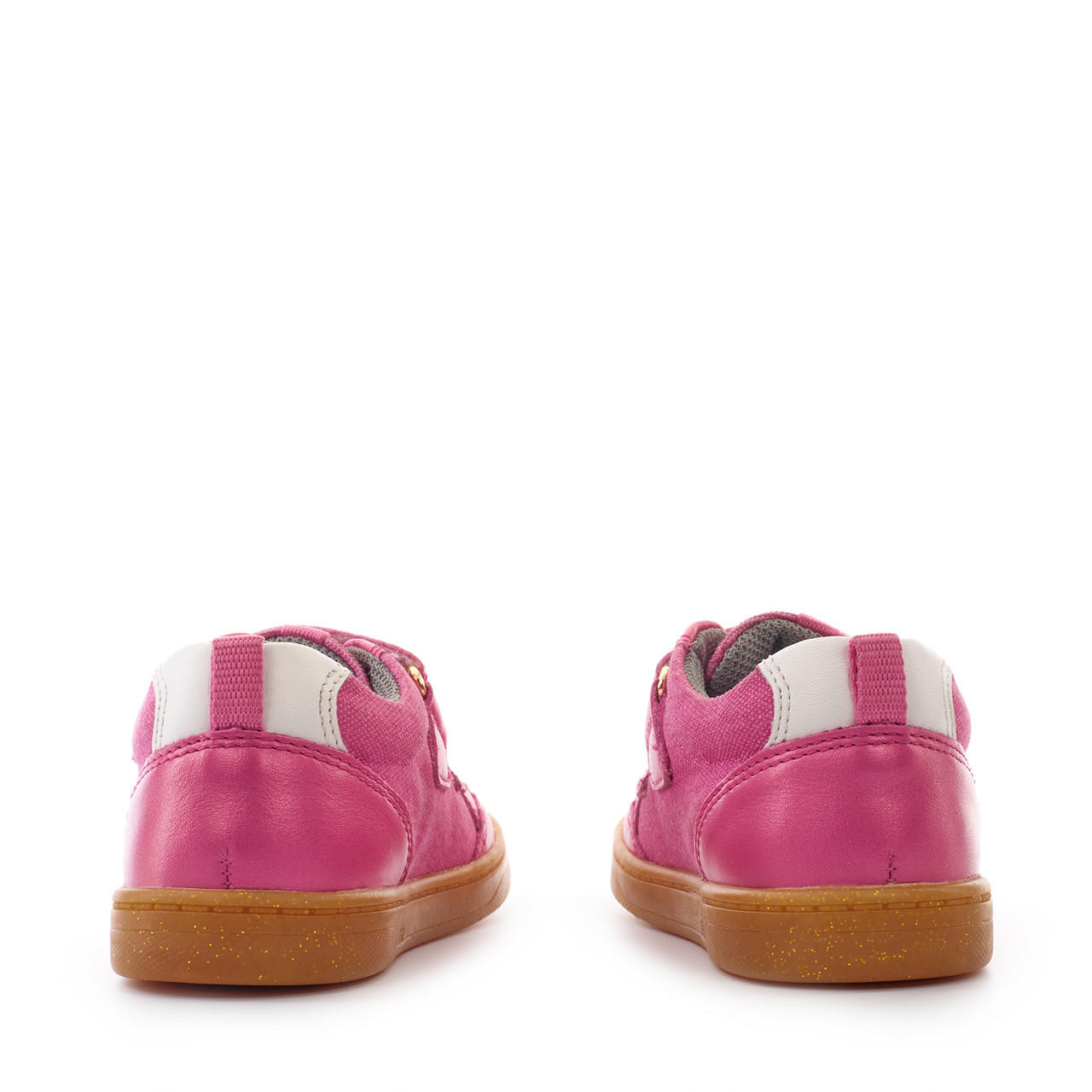 Enigma, Pink leather/canvas casual riptape preschool shoes