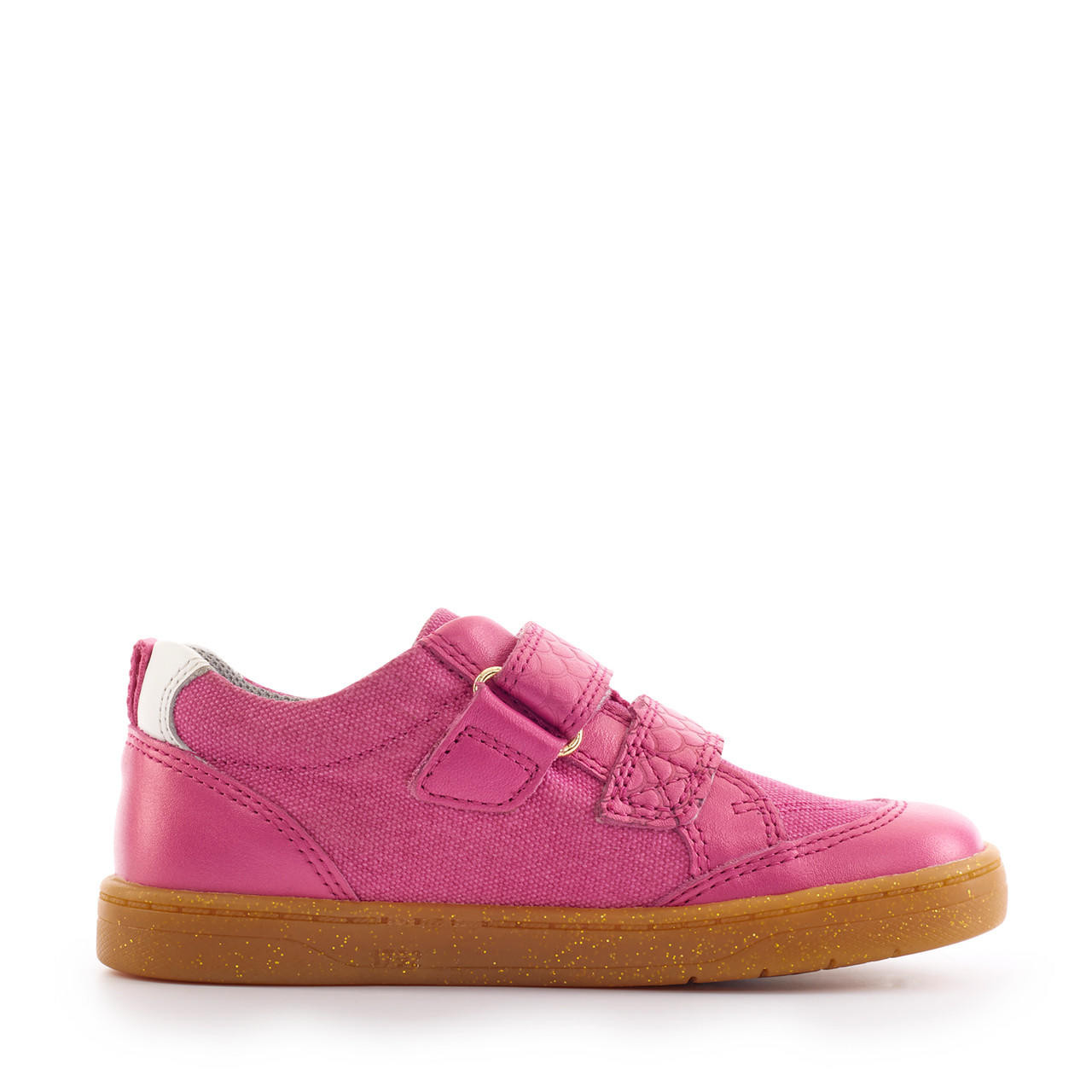 Enigma, Pink leather/canvas casual riptape preschool shoes