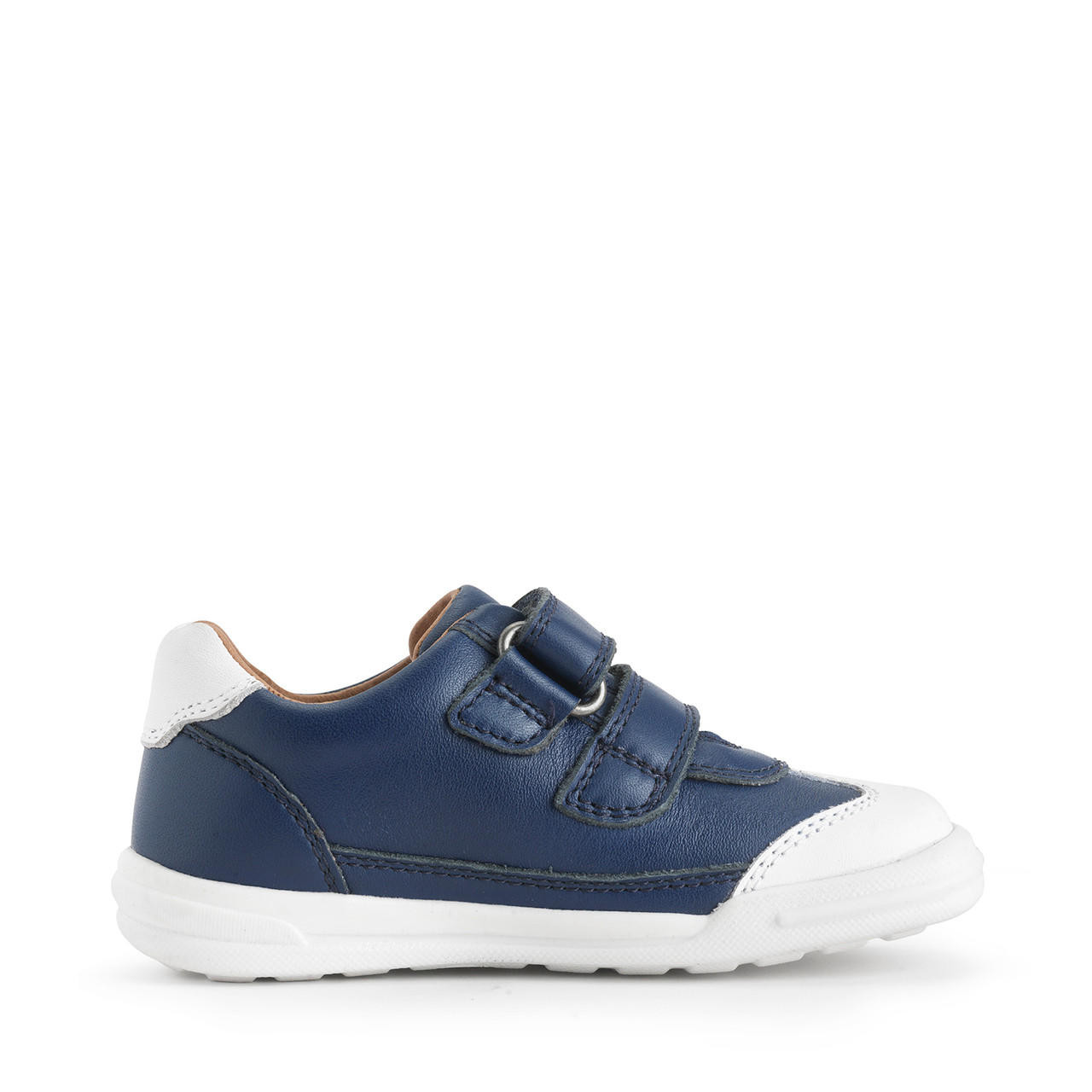 Roundabout, French navy leather riptape pre-school casual shoes