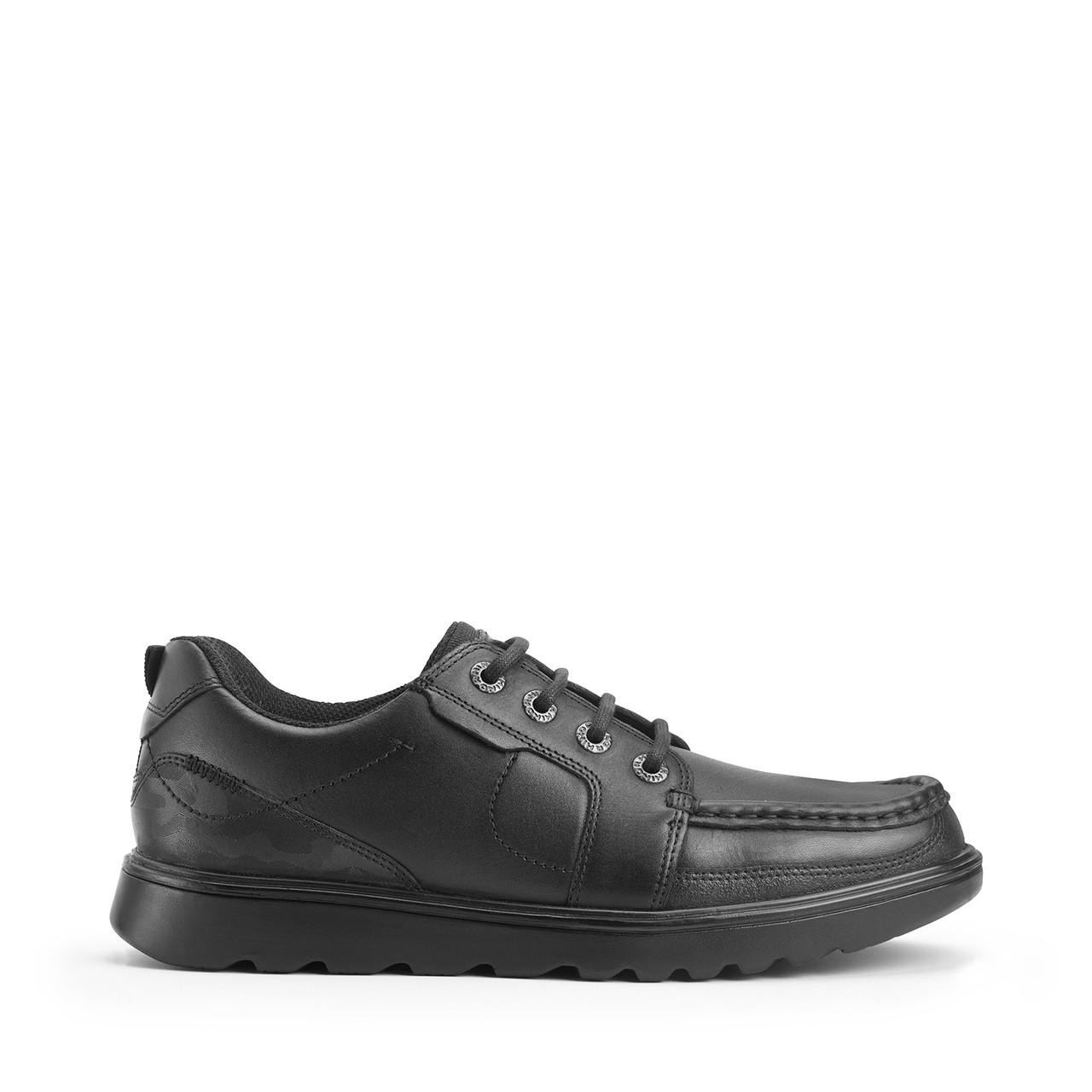 Cadet, Black leather boys lace-up school shoes