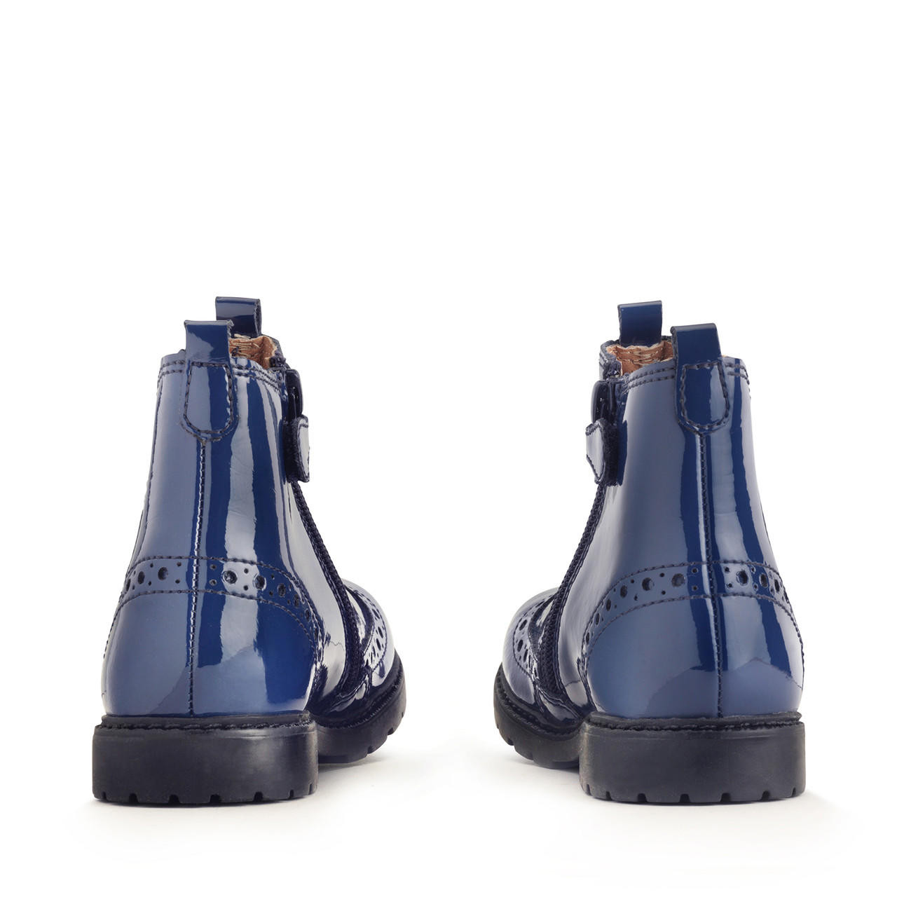 navy patent chelsea boots