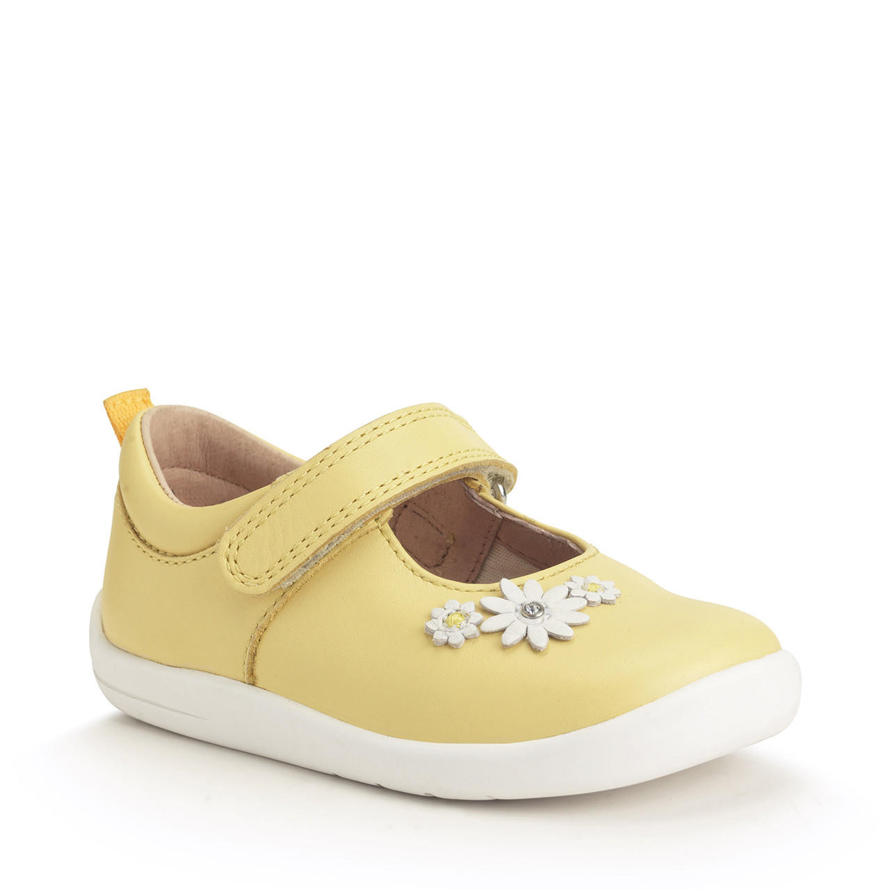 Fairy Tale, Yellow leather girls rip-tape first walking shoes