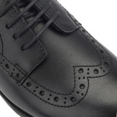 Start-Rite Brogue Snr, Black leather lace-up school shoes 3503_7