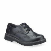 Start-Rite Impulsive II, Black leather girls lace-up closed school shoes 3505_7