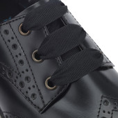 Start-Rite Impulsive II, Black leather girls lace-up closed school shoes 3505_7