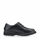 Start-Rite Impulsive II, Black leather girls lace-up closed school shoes 3505_7