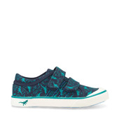 Start-Rite Jurassic, navy blue dino print boys riptape canvas 6177_9