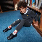 Start-Rite Engineer, Vegan black synthetic boys rip-tape school shoes
 2270_4