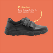 Start-Rite Origin, Black Leather Boys Riptape School Shoes 2810_7