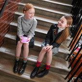 Start-Rite Icon, Black patent girls lace-up Angry Angels boots 3520_3