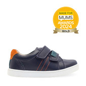 Start-Rite Explore, Navy blue leather boys rip-tape pre-school shoes 1742_9