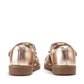 Flora, Rose gold metallic leather girls rip-tape sandals 5198_0