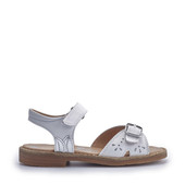Start-Rite Holiday, White leather girls rip-tape sandals 5201_5