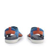 Start-Rite Beachball, Bright blue leather/ orange suede boys rip-tape sandals 5208_2