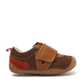Start-Rite Shuffle, Tan leather/brown nubuck boys rip-tape pre-walkers 0786_0