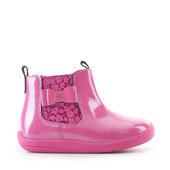 Start-Rite Wonderland, Rose pink glitter patent girls zip-up boots 0789_16