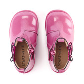 Start-Rite Wonderland, Rose pink glitter patent girls zip-up boots 0789_16